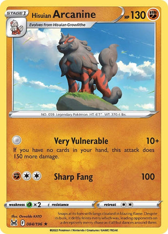 Hisuian Arcanine (084/196) (Theme Deck Exclusive) [Sword &amp; Shield: Lost Origin] 