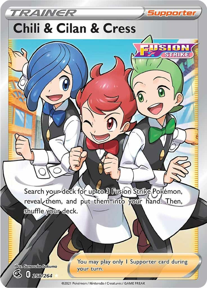 Chili &amp; Cilan &amp; Cress (258/264) [Sword &amp; Shield: Fusion Strike] 