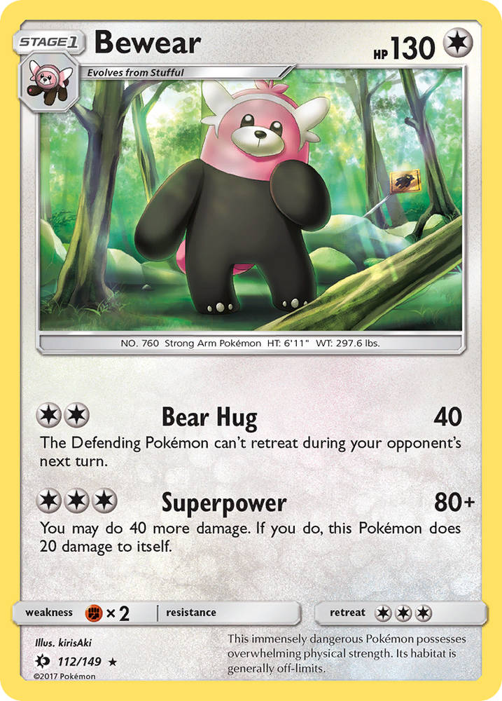 Bewear (112/149) [Sun &amp; Moon: Base Set] 