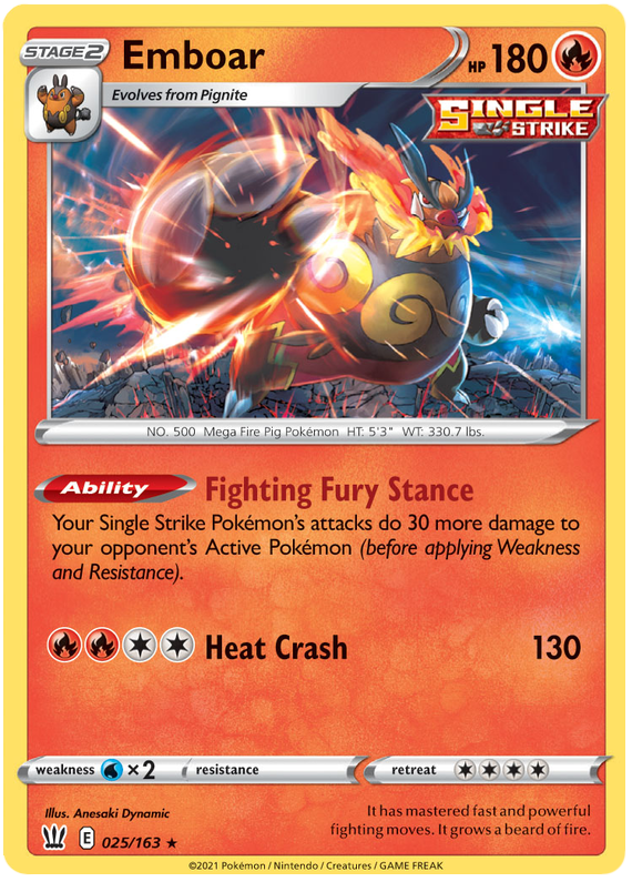 Emboar (025/163) [Sword &amp; Shield: Battle Styles] 