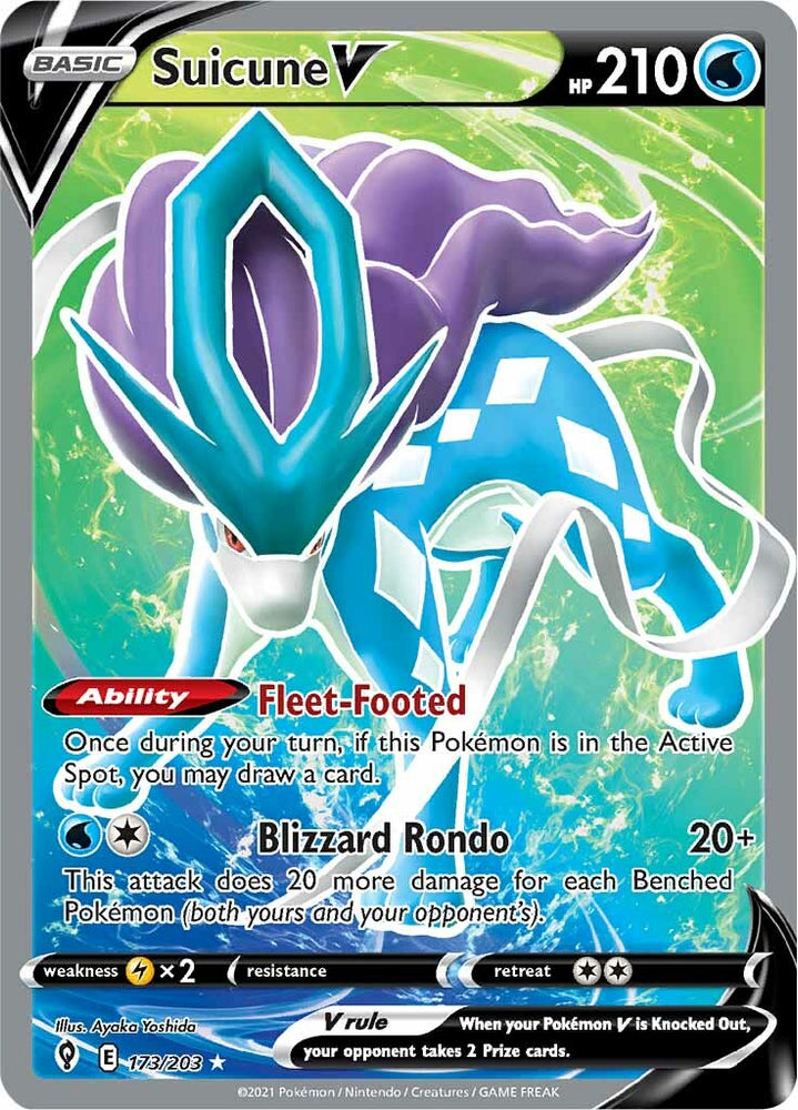 Suicune V (173/203) [Sword &amp; Shield: Evolving Skies] 