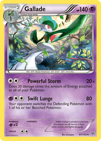 Gallade (61/135) (Cosmos Holo) (Blister Exclusive) [Black &amp; White: Plasma Storm] 