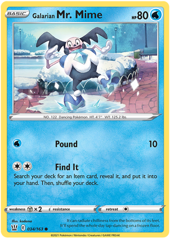 Galarian Mr. Mime (034/163) [Sword &amp; Shield: Battle Styles] 