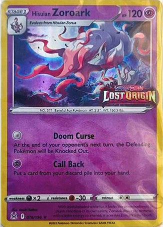 Hisuian Zoroark (076/196) (Lost Origin Stamp) [Sword &amp; Shield: Lost Origin] 