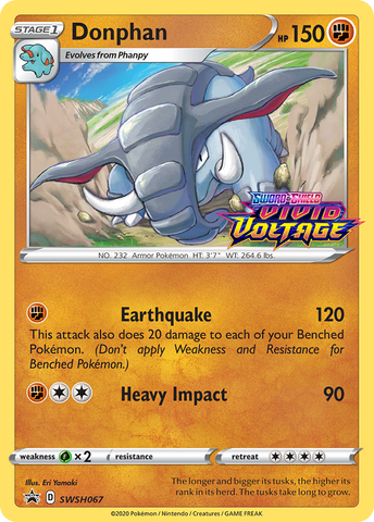 Donphan (SWSH067) (Prerelease Promo) [Sword &amp; Shield: Black Star Promos] 