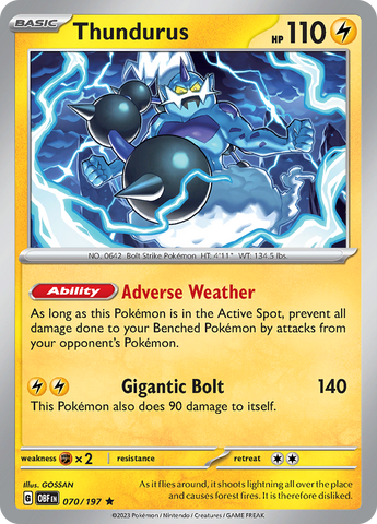 Thundurus (070/197) [Scarlet &amp; Violet: Obsidian Flames] 