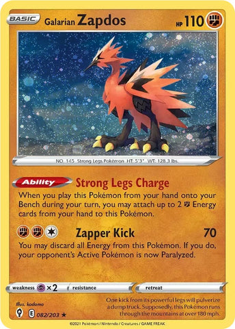 Galarian Zapdos (082/203) (Cosmos Holo) [Sword &amp; Shield: Evolving Skies] 