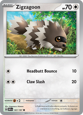 Zigzagoon (167/197) [Scarlet &amp; Violet: Obsidian Flames] 