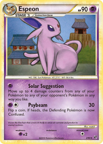 Espeon (2/90) (Cracked Ice Holo) (Theme Deck Exclusive) [HeartGold &amp; SoulSilver: Unleashed] 