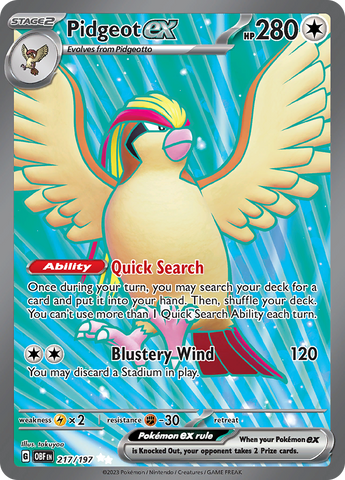 Pidgeot ex (217/197) [Scarlet &amp; Violet: Obsidian Flames] 