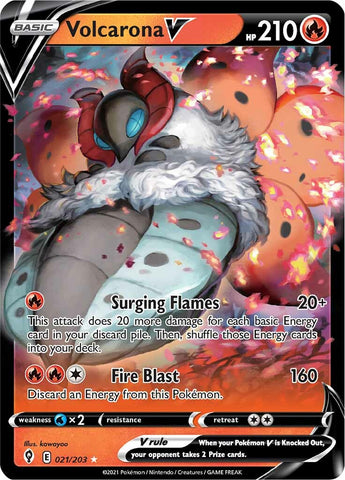 Volcarona V (021/203) [Sword &amp; Shield: Evolving Skies] 