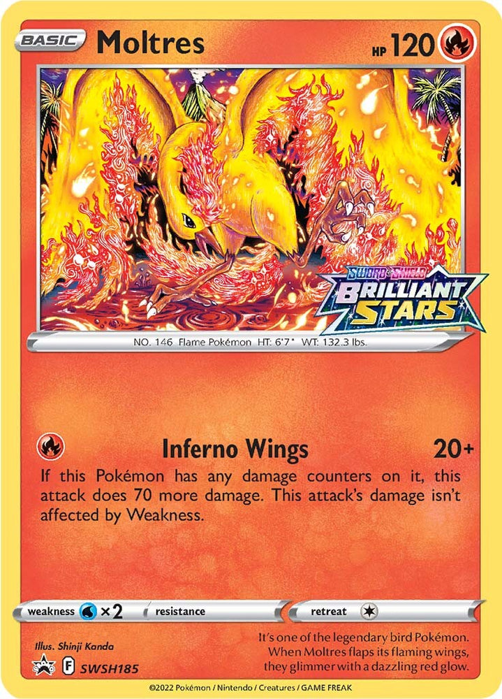 Moltres (SWSH185) (Prerelease Promo) [Sword &amp; Shield: Black Star Promos] 