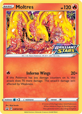 Moltres (SWSH185) (Prerelease Promo) [Sword &amp; Shield: Black Star Promos] 