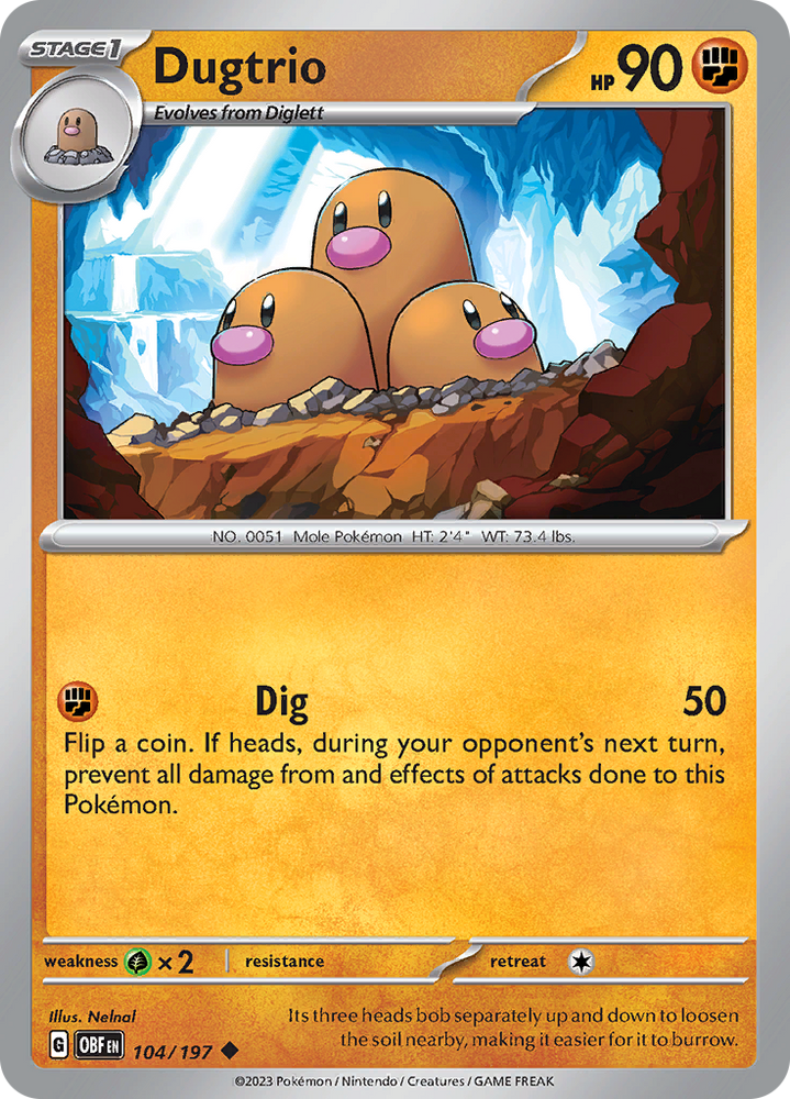 Dugtrio (104/197) [Scarlet &amp; Violet: Obsidian Flames] 