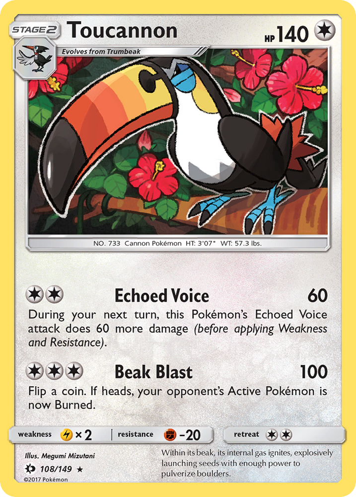 Toucannon (108/149) [Sun &amp; Moon: Base Set] 