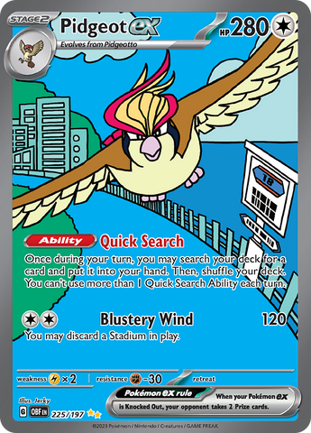 Pidgeot ex (225/197) [Scarlet &amp; Violet: Obsidian Flames] 