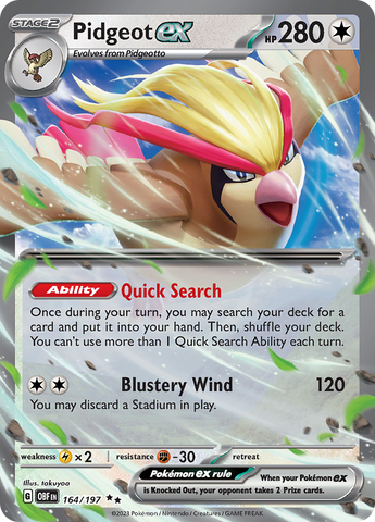 Pidgeot ex (164/197) [Scarlet &amp; Violet: Obsidian Flames] 