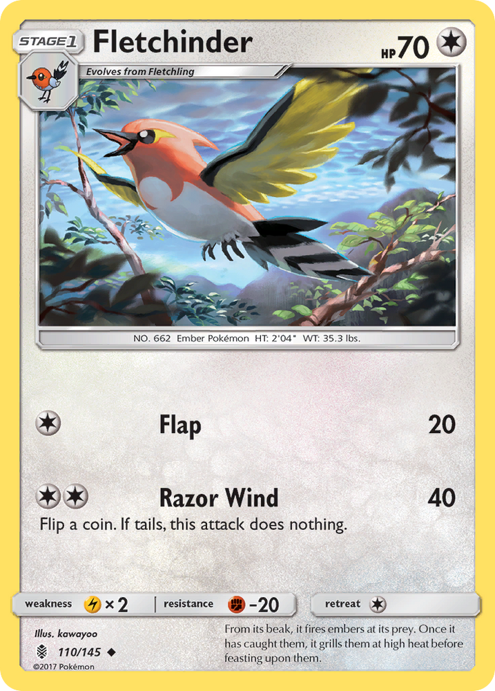 Fletchinder (110/145) [Sun &amp; Moon: Guardians Rising] 