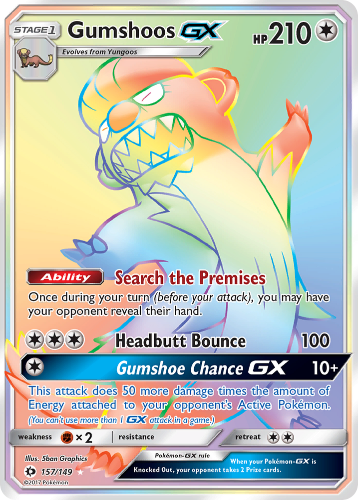 Gumshoos GX (157/149) [Sun &amp; Moon: Base Set] 