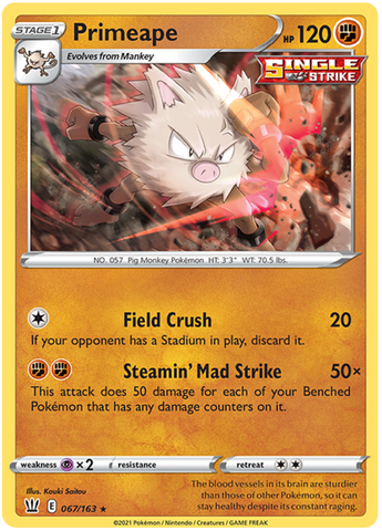 Primeape (067/163) [Sword &amp; Shield: Battle Styles] 