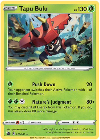 Tapu Bulu (016/163) (Theme Deck Exclusive) [Sword &amp; Shield: Battle Styles] 