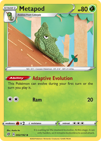 Metapod (002/192) [Sword &amp; Shield: Rebel Clash] 