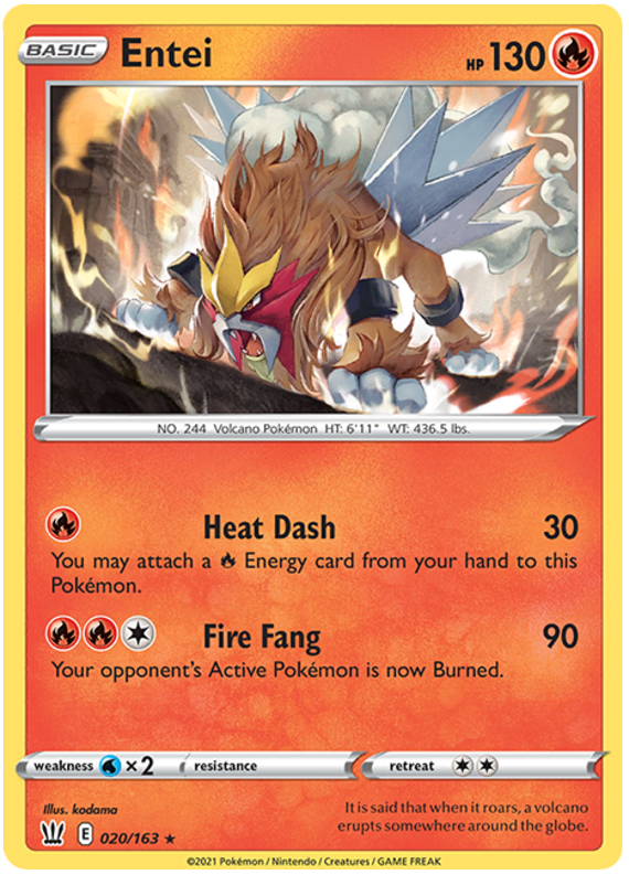 Entei (020/163) [Sword &amp; Shield: Battle Styles] 