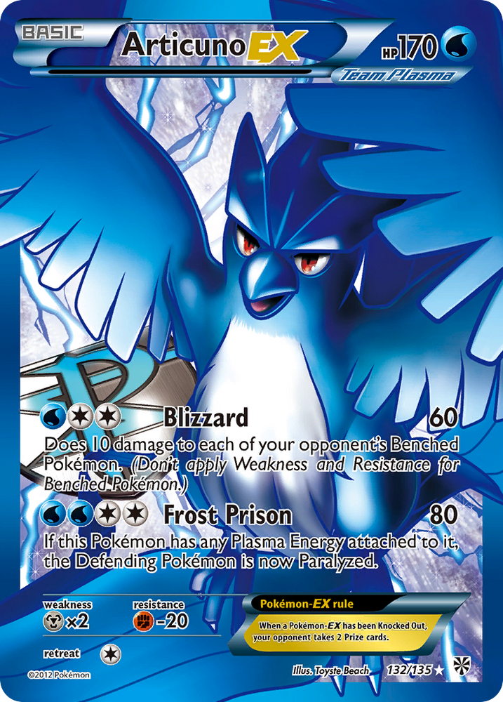 Articuno EX (132/135) [Black &amp; White: Plasma Storm] 