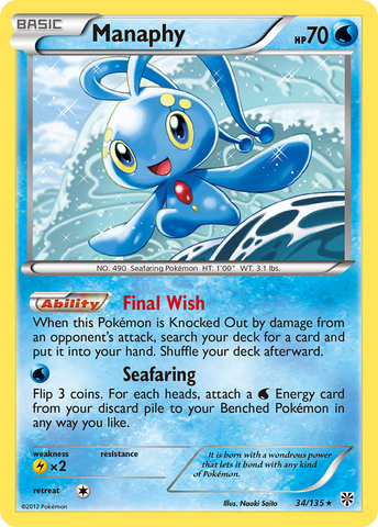 Manaphy (34/135) [Black &amp; White: Plasma Storm] 