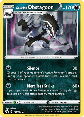 Galarian Obstagoon (161/264) [Sword &amp; Shield: Fusion Strike] 