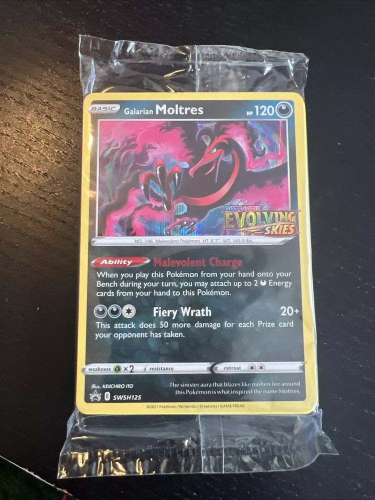 Galarian Moltres - Evolving Skies Prerelease Promo - Sealed - SWSH125