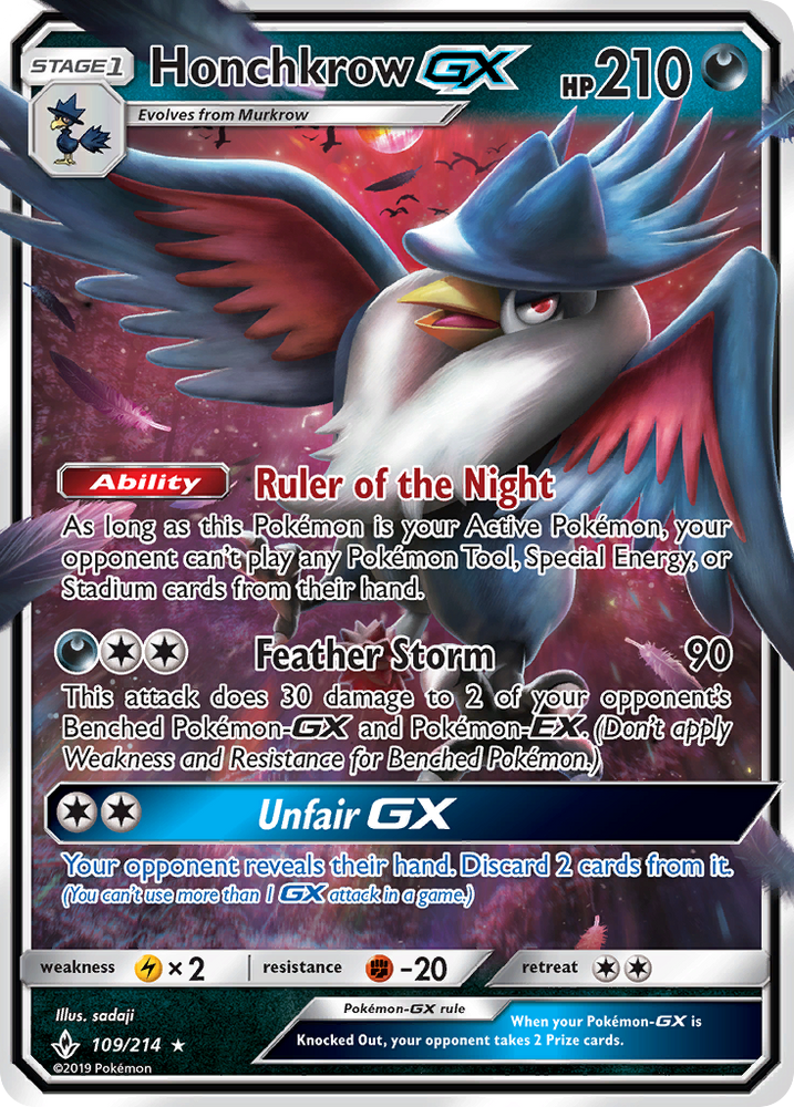 Honchkrow GX (109/214) [Sun &amp; Moon: Unbroken Bonds] 