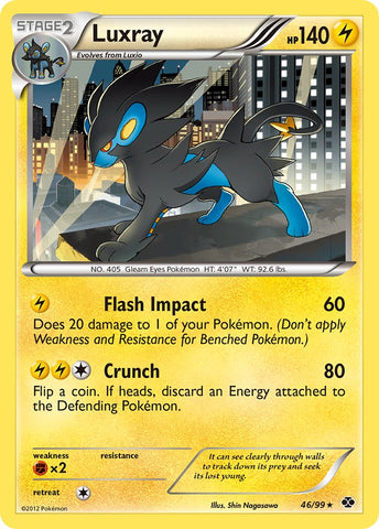 Luxray (46/99) (Cracked Ice Holo) (Blister Exclusive) [Black &amp; White: Next Destinies] 
