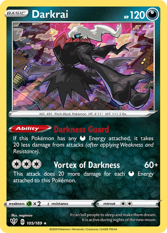 Darkrai (105/189) (Cosmos Holo) [Sword & Shield: Darkness Ablaze]