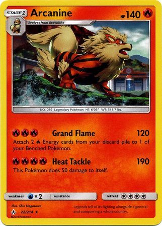 Arcanine (22/214) (Cosmos Holo) [Sun &amp; Moon: Unbroken Bonds] 