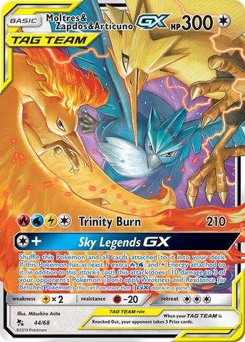 Moltres &amp; Zapdos &amp; Articuno GX (44/68) [Sun &amp; Moon: Hidden Fates] 