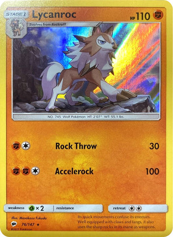 Lycanroc (76/147) (Water Web Holo) [Sun &amp; Moon: Burning Shadows] 