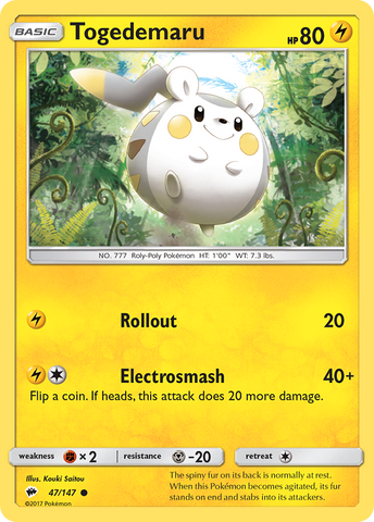 Togedemaru (47/147) [Sun &amp; Moon: Burning Shadows] 