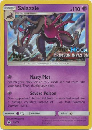 Salazzle (SM73) (Staff Prerelease Promo) [Sun &amp; Moon: Black Star Promos] 