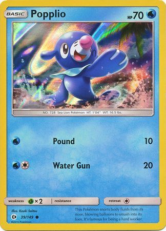 Popplio (39/149) (Water Web Holo) [Sun &amp; Moon: Base Set] 