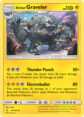 Alolan Graveler (41/145) [Sun &amp; Moon: Guardians Rising] 