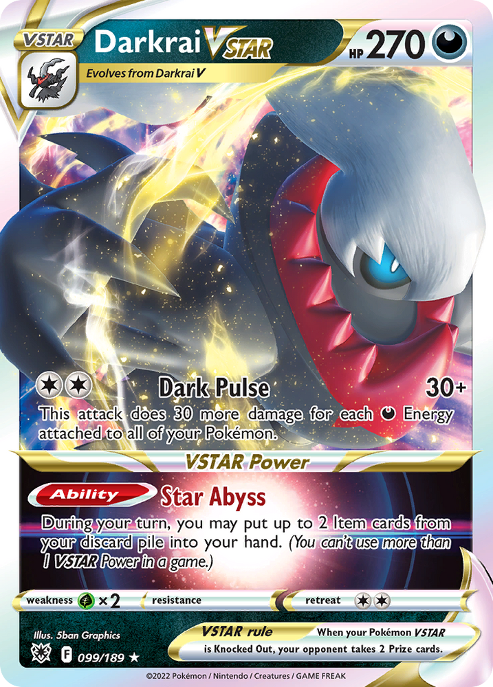 Darkrai VSTAR (099/189) (Jumbo Card) [Sword &amp; Shield: Astral Radiance] 