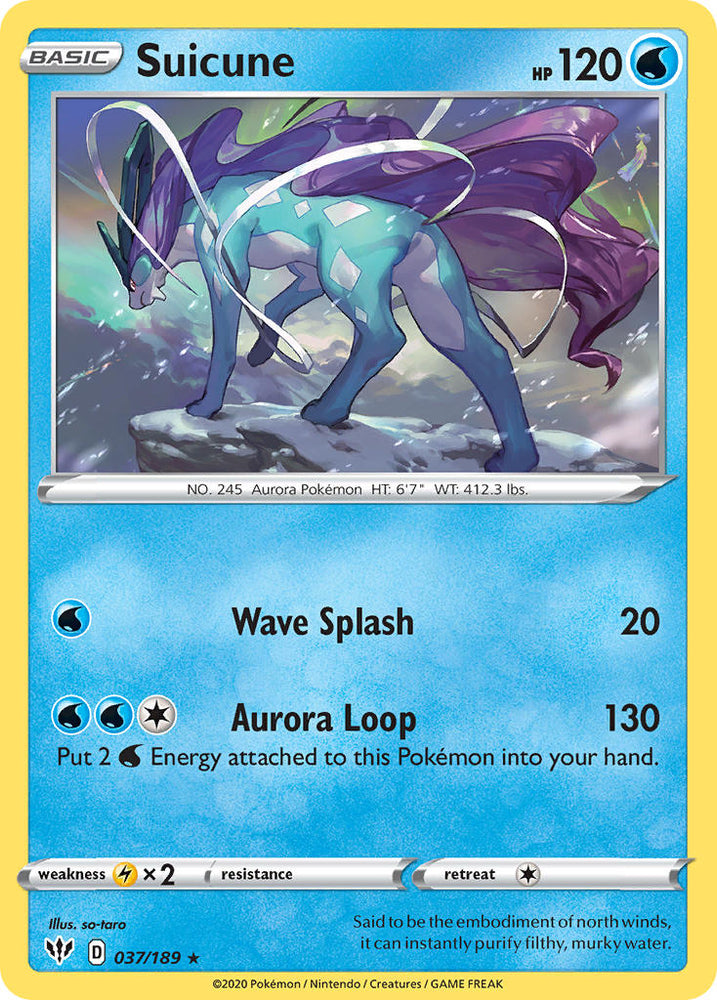 Suicune (037/189) (Theme Deck Exclusive) [Sword &amp; Shield: Darkness Ablaze] 