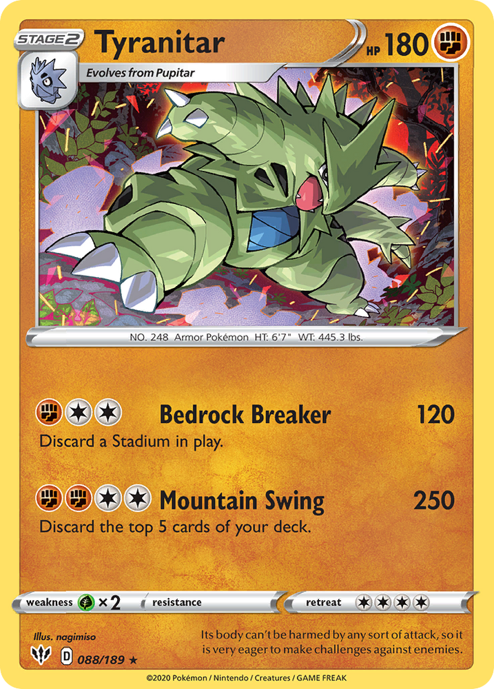 Tyranitar (088/189) [Sword &amp; Shield: Darkness Ablaze] 