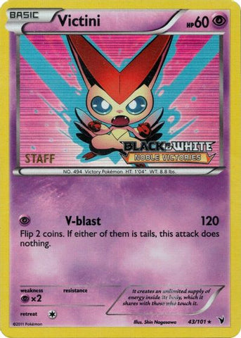 Victini (43/101) (Staff Prerelease Promo) [Black &amp; White: Black Star Promos] 
