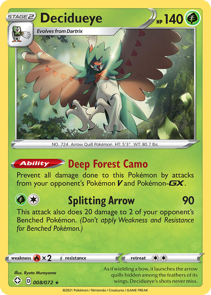 Decidueye (008/072) [Sword &amp; Shield: Shining Fates] 