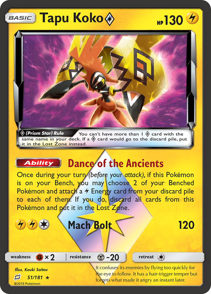 Tapu Koko (51/181) (Prism Star) [Sun &amp; Moon: Team Up] 