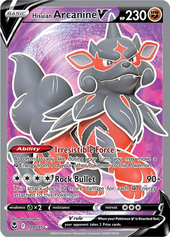 Hisuian Arcanine V (179/195) [Sword & Shield: Silver Tempest]