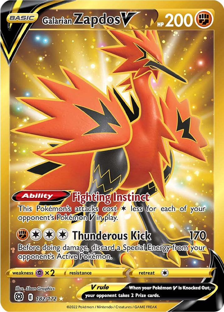 Galarian Zapdos V (182/172) [Sword &amp; Shield: Brilliant Stars] 