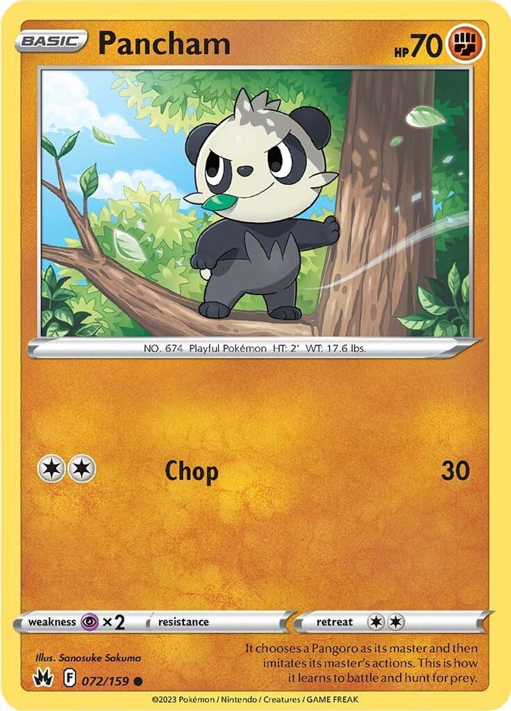 Pancham (072/159) [Sword &amp; Shield: Crown Zenith] 